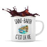 Mug Métal Émaillé Saint-Barth c’est la vie