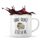 Mug Métal Émaillé Saint-Tropez c’est la vie