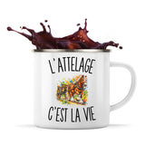 Mug Métal Émaillé L’Attelage c’est la vie