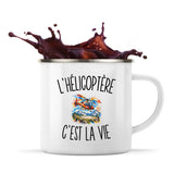 Mug Métal Émaillé L’Hélicoptère c’est la vie