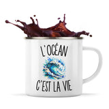 Mug Métal Émaillé L’Océan c’est la vie