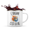 Mug Métal Émaillé L’Origami c’est la vie