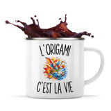 Mug Métal Émaillé L’Origami c’est la vie