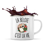 Mug Métal Émaillé La Belote c’est la vie