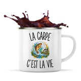 Mug Métal Émaillé La Carpe c’est la vie