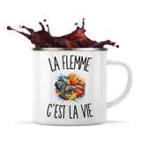 Mug Métal Émaillé La Flemme c’est la vie