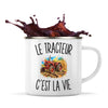 Mug Métal Émaillé Le Tracteur c’est la vie