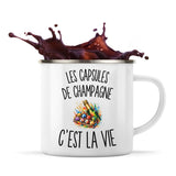 Mug Métal Émaillé Les Capsules de Champagne c’est la vie