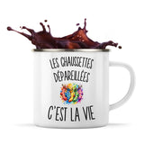 Mug Métal Émaillé Les Chaussettes Dépareillées c’est la vie