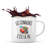Mug Métal Émaillé Les Conneries c’est la vie