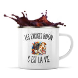 Mug Métal Émaillé Les Excuses Bidon c’est la vie