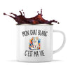 Mug Métal Émaillé Mon Chat Blanc c’est ma vie