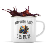 Mug Métal Émaillé Mon Scottish Terrier c’est ma vie