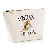 Trousse Beige Mon Beagle c'est ma vie