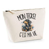 Trousse Beige Mon Teckel c'est ma vie