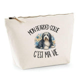 Trousse Beige Mon Bearded Collie c'est ma vie