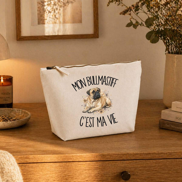 Trousse Beige Mon Bullmastiff c'est ma vie