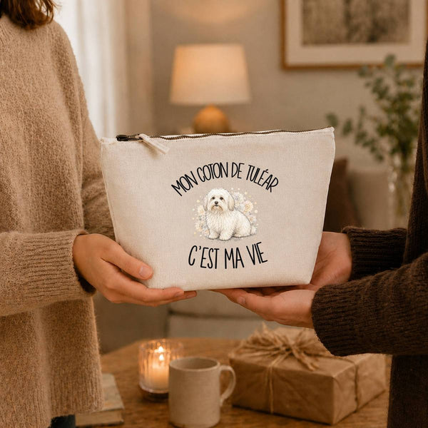 Trousse Beige Mon Coton de Tuléar c'est ma vie