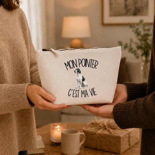 Trousse Beige Mon Pointer c'est ma vie