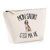 Trousse Beige Mon Saluki c'est ma vie