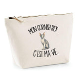Trousse Beige Mon Cornish Rex c'est ma vie