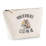 Trousse Beige Mon Devon Rex c'est ma vie