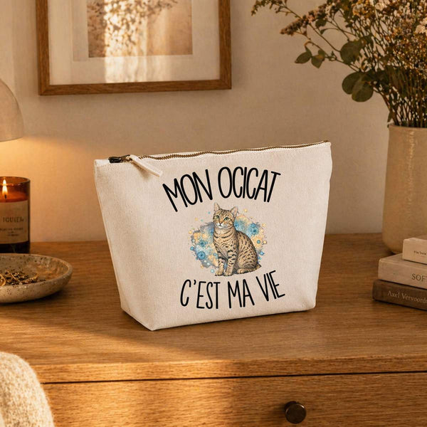 Trousse Beige Mon Ocicat c'est ma vie