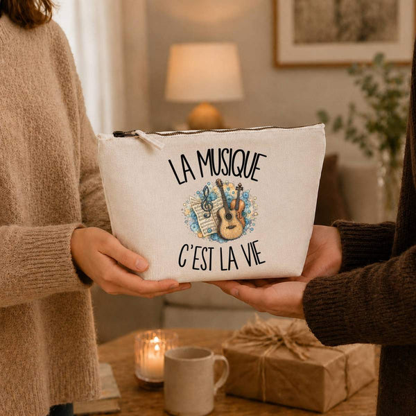 Trousse Beige La musique c'est la vie