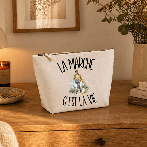 Trousse Beige La marche c'est la vie