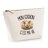 Trousse Beige Mon cochon c'est ma vie