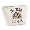Trousse Beige Mes oiseaux c'est ma vie