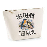 Trousse Beige Mes oiseaux c'est ma vie
