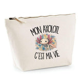 Trousse Beige Mon axolotl c'est ma vie