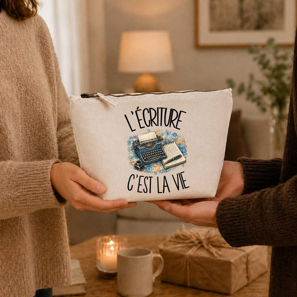 Trousse Beige L'écriture c'est la vie