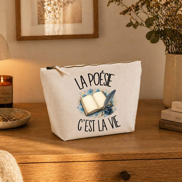 Trousse Beige La poésie c'est la vie