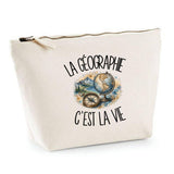 Trousse Beige La géographie c'est la vie