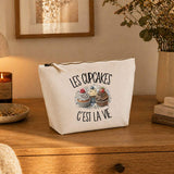 Trousse Beige Les cupcakes c'est la vie
