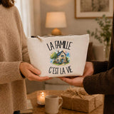 Trousse Beige La famille c'est la vie