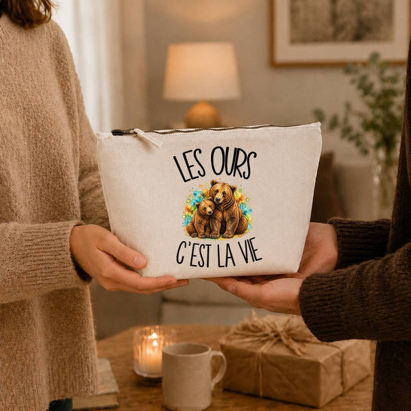 Trousse Beige Les ours c'est la vie