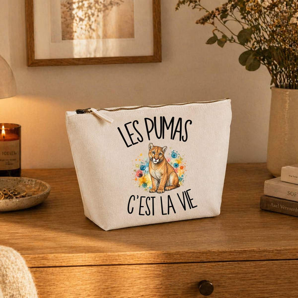 Trousse Beige Les pumas c'est la vie