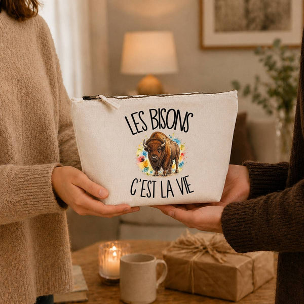 Trousse Beige Les bisons c'est la vie