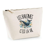 Trousse Beige Les baleines c'est la vie