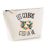 Trousse Beige Les colibris c'est la vie