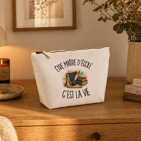 Trousse Beige Être maître d'école c'est la vie