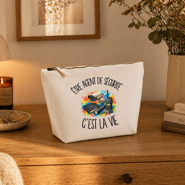 Trousse Beige Être agent de sécurité c'est la vie