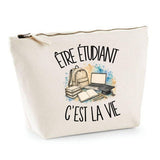 Trousse Beige Être étudiant c'est la vie