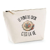 Trousse Beige Le point de croix c'est la vie