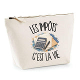 Trousse Beige Les impôts c'est la vie