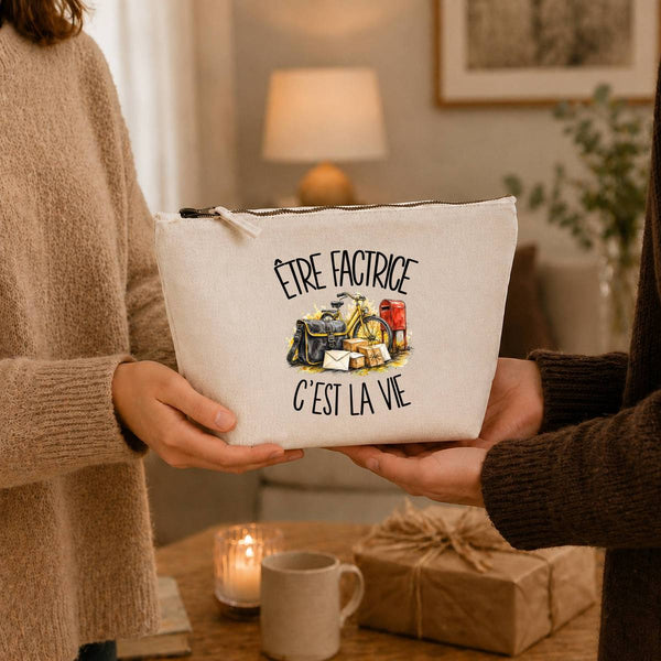 Trousse Beige Être factrice c'est la vie
