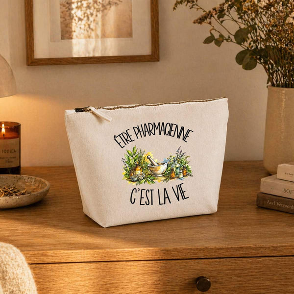 Trousse Beige Être pharmacienne c'est la vie